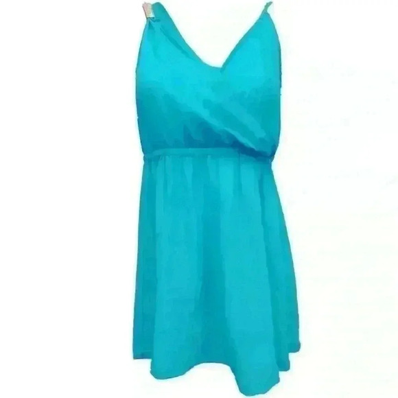 Kardashian Kollection Georgette Dress, Large turquoise blue dance party beach - Picture 3 of 6